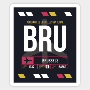 Brussels (BRU) Airport Code Baggage Tag Magnet